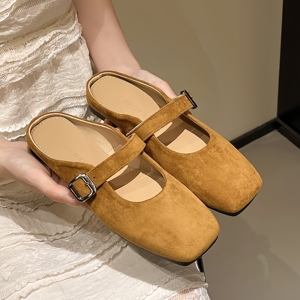 Nuove Comode Ballerine da Lavoro 2026, Scarpe Casual da Donna a <span class=keywords><strong>Basso</strong></span> Prezzo, <span class=keywords><strong>Sandali</strong></span> Estivi con Fibbia, Eleganti Mules Casual Rosa - Product Image 4