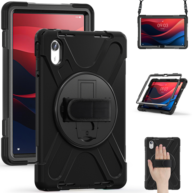 Heavy Duty Armor Rugged Tablet Case for Lenovo Tab M11 TB-330FU/Xiaoxin Pad 11" 2024 with Holder Hand Strap