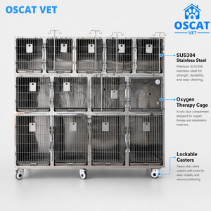 Jaula para Mascotas OSCAT con 13 Puertas, Equipo Veterinario, Acero Inoxidable 304, Jaula de Cría para Hospital de Animales, Clínica <span class=keywords><strong>Veterinaria</strong></span> - Product Image 1