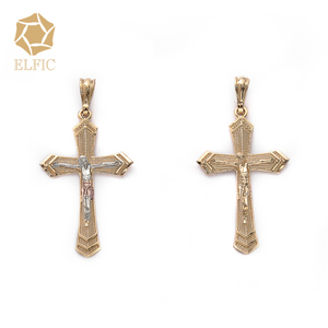 Elfic सुरुचिपूर्ण धार्मिक लटकन सामान ईसाई गहने पार लटकन हार सोने क्रॉस कील गहने - Product Image 1