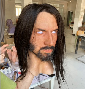 หน้ากากซิลิโคนที่สมจริงคุณภาพสูงสำหรับผู้ชายหล่อนุ่มใส่สบายอุปกรณ์แต่งหน้า - Product Image 3