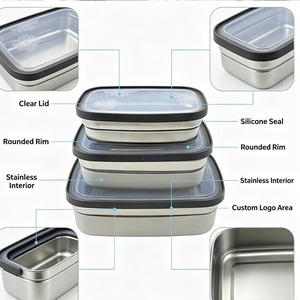 Kind Square Stainless Steel <b>Lunch</b> <b>Box</b> 300ml Plastic Lid Leak Proof Single Tier Large Capacity for School Office Travel - Product Image 6