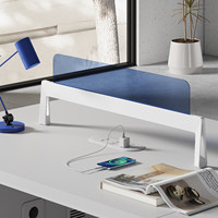 Ensemble de bureau de travail double moderne et minimaliste blanc, table et chaise pour employés, idéal pour le bureau
