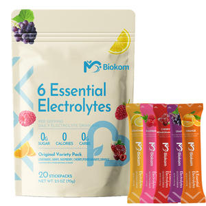 Biokom 맞춤형 포뮬러 전해질 수화 분말 스틱 음료 믹스 개인 라벨 전해질 종합 비타민 스틱 패킷 - Product Image 1