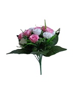 Bouquet de fleurs artificielles en soie bicolore, fleurs bon marché pour la décoration de la maison, mariage, vente chaude, rose rose, bijoux violet