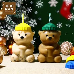 Gobelet à jus en verre borosilicate résistant à la chaleur, motif de dessin animé en forme d'ours, design adorable et mignon, transfrontalier - Product Image 1