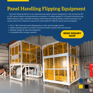 Equipo de Manipulación y Volteo de Paneles para Cuartos Limpios, para Sustratos de Vidrio G6, con Amortiguador de 15 Capas y Tecnología de Accionamiento Servo - Product Image 2