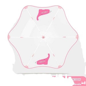 Parapluie manuel transparent pour enfants, sécurisé et arrondi, pour l'école, anti-pincement, ouverture/fermeture automatique, poignée droite - Product Image 1