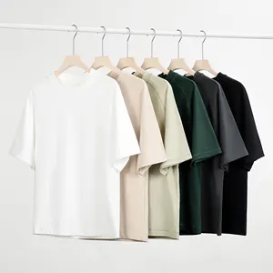 Mùa Hè Biểu Tượng Tùy Chỉnh Dành Cho Người Lớn Trống Cotton T-Shirts 300 GSM Của Phụ Nữ Rắn Màu Sắc Quần Áo Quá Khổ T-Shirts Cho Nam Giới Bán Buôn