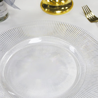 Élégantes Assiettes de Présentation en Plastique Écologique de 13 Pouces, Personnalisables et Jetables pour Mariages, Fournitures de Décoration de Fête, en Matériau PS Réutilisable