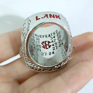 Anillo de Moda Masculino Alabama/SABAN 2023, Chapado en Negro, Aleación, Geométrico, con Cristales y Diamantes de Imitación, Anillo de Campeones - Product Image 4