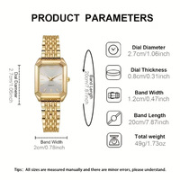 Coffret Cadeau 4 Pièces Montre Quartz Femme, Collier Diamant, Boucles d'Oreilles et Bague en Strass Doré – Idéal pour Salons Professionnels et Événements Promotionnels