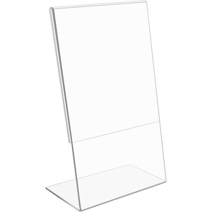 Transparent 3mm <b>Thick</b> Modern A5 Size Slanted L Shape Acrylic Table Paper Insert Menu <b>Card</b> Sign Holder - Product Image 1