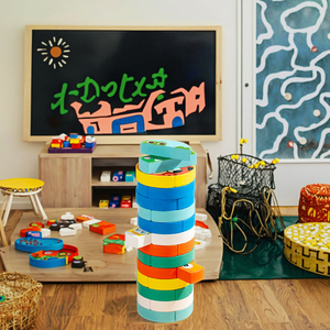 Bán Buôn Đầy Màu Sắc Nhào lộn Khối Tháp Động Vật Sáng Tạo Phim Hoạt Hình Xếp Chồng Câu Đố Vui Vẻ Cha Mẹ Và Con Domino Bộ Cho Trẻ Em - Product Image 6