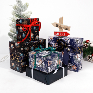 Venta al por mayor 80g Navidad oro noble arte papel tisú 43*300cm regalo lujo embalaje personalizado rollo de papel de regalo - Product Image 4