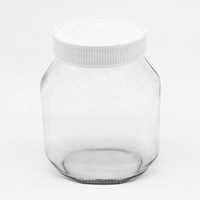 Pot en verre pour chocolat de grande capacité de 600 ml avec couvercle en plastique pour le stockage de biscuits, de confiture, de sauce, de miel et d'autres aliments