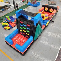 Parcours d'obstacles gonflable de qualité commerciale, jeu de saut rebondissant, défi de course (pour enfants et adultes) - Protection UV personnalisable
