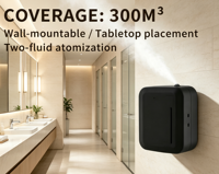 Diffuseur d'arômes à double usage, à brancher, capable de couvrir 300 mètres cubes, adapté au montage mural ou à la pose sur une table.