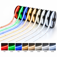 Lampu LED Strip COB Putih Hangat 24V 8mm 384LED/m IP20 Dapat Dipotong, Dapat Dibengkokkan, untuk Dekorasi Rumah
