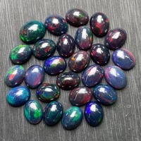 Opalines noires naturelles en gros, cabochons ovales polis, pierres brutes pour la fabrication et la sertissage de bijoux