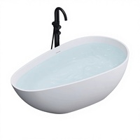 Baignoire autoportante Doporro Allemagne, style minimaliste moderne, avec jupe intégrale, 1,5 m, pour usage domestique, petits appartements, salles de bain, baignoire double, hôtel