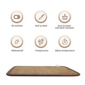 Tappetino <span class=keywords><strong>riscaldante</strong></span> in pelle da 50x30cm scaldamani riscaldanti elettrici piedini gamba moquette per ufficio domestico con regolatore di temperatura - Product Image 3