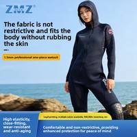 Combinaison de plongée pour femme adulte en caoutchouc 1,5 mm, manches longues, anti-froid, pour la natation, le surf et la plongée avec tuba, toutes saisons