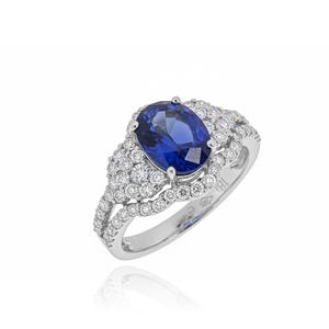 Bague de mariage ajustable en argent S925 plaqué or 14K, avec zircon ovale de laboratoire certifié IGI, taille brillant, idéale pour les fêtes - Product Image 1