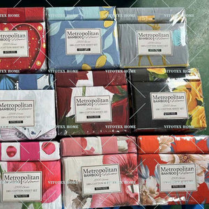 Set di <span class=keywords><strong>Lenzuola</strong></span> a 6 Pezzi con Motivo Moderno Stampato, 1 Lenzuolo Piatto e 1 con Angoli, 4 Federe <span class=keywords><strong>per</strong></span> Hotel, Prezzo di Fabbrica - Product Image 4