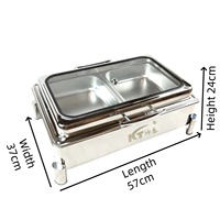 Chauffe-Plats Électrique de Luxe Royal Moderne en Acier Inoxydable 9L Personnalisable avec Cuisson Hydraulique pour Hôtels et Restaurants