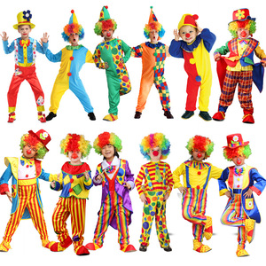 Costume de clown pour enfants Starlight, tenue de cosplay pour fête d'Halloween, combinaison colorée avec nez et perruque, déguisement de carnaval - Product Image 2