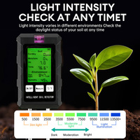Testeur de sol numérique 6 en 1 multifonctionnel : pH, humidité, fertilité, température, luminosité, mesure de l'humidité du sol, jardin