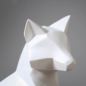 Statue <span class=keywords><strong>de</strong></span> renard géométrique Sculpture animale abstraite moderne Décoration minimaliste <span class=keywords><strong>de</strong></span> maison/bureau Cadeau d'art unique pour les amoureux <span class=keywords><strong>de</strong></span> <span class=keywords><strong>la</strong></span> nature en résine - Product Image 3
