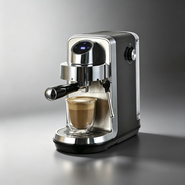 Professional Espresso Machine, 20 Bar Italian ULKA Pump Coffee Maker with Color Touch Screen for Home & Commercial Cafe Use