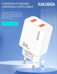 Kaku Sản phẩm mới Sạc Dual-Port <span class=keywords><strong>USB</strong></span> sạc 5V/5A tiêu chuẩn Châu Âu-kakusiga nhà máy bán buôn - Product Image 3