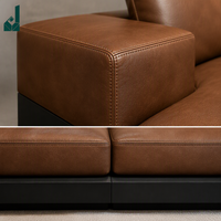 Ensemble de canapés de bureau exécutif en cuir bicolore, style moderne et minimaliste, canapé modulaire italien de luxe pour salle de réception de PDG