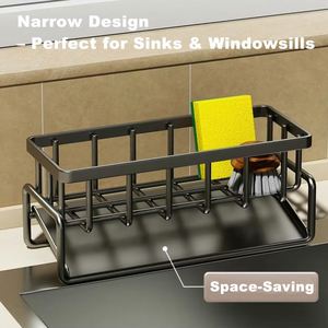 Modern Kitchen Rustproof Stainless Steel <b>Standing</b> Movable Multifunction Sink Caddy Organizers Storage <b>Dish</b> Soap Dispenser Holder - Product Image 2