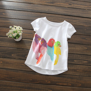 เสื้อยืดเด็กฤดูร้อนผ้าโพลีเอสเตอร์/คอตตอนระบายอากาศได้ดี พิมพ์ลายนก ขายส่งจากจีน ราคาถูกมาก - Product Image 3