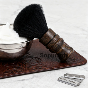 Custom Logo Neck <b>Dust</b> Removal <b>Brush</b> Facial Cleaning <b>Brush</b> with Wooden Handle Professional Hair Accessories and Cleaning Supplies - Product Image 3