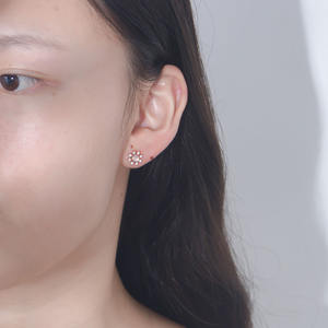 Fabrika özel en popüler ekonomik profesyonel tasarımcı tasarım sterlini 925 gümüş güneş çiçek aytaşı küpe - Product Image 5