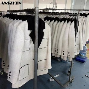 ANSZKTN-<span class=keywords><strong>Chaqueta</strong></span> de Traje de Lana para <span class=keywords><strong>Mujer</strong></span>, <span class=keywords><strong>Blazer</strong></span> con Bolsillos Grandes, <span class=keywords><strong>Blazer</strong></span> de Tweed, Estilo Occidental, Vintage, Blanco - Product Image 5