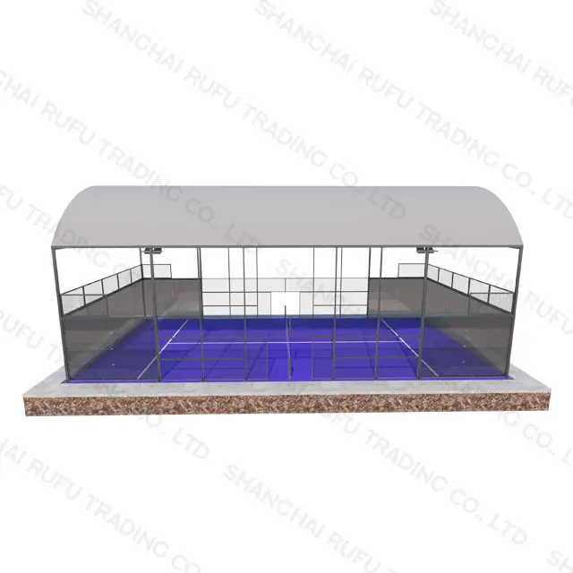 Disesuaikan desain baru dalam ruangan Padel Court Outdoor Sport Court Panoramic dayung tenis Court untuk tenis olahraga