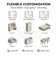 ATWOKA Juego de Muebles de Dormitorio de Hotel de Lujo Moderno, Muebles de Habitación de Hotel de Madera MDF Comerciales Personalizados para Proyectos de 3 a 5 Estrellas