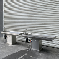 Table d'autopsie de laboratoire d'histopathologie, table de dissection durable en acier inoxydable, table d'autopsie pour hôpital