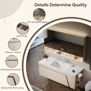 Meuble-lavabo <span class=keywords><strong>de</strong></span> <span class=keywords><strong>salle</strong></span> <span class=keywords><strong>de</strong></span> <span class=keywords><strong>bain</strong></span> moderne et minimaliste avec vasque, meuble-lavabo suspendu personnalisable avec <span class=keywords><strong>miroir</strong></span> LED intelligent, armoire <span class=keywords><strong>de</strong></span> <span class=keywords><strong>salle</strong></span> <span class=keywords><strong>de</strong></span> <span class=keywords><strong>bain</strong></span> avec vasque - Product Image 4