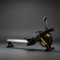 Máquina de remo comercial AUGER con resistencia por ventilador y monitor de rendimiento para entrenamiento cardiovascular HIIT en gimnasio