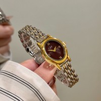 FF Montre-bracelet à quartz pour femme, style rétro, de luxe, minimaliste, boîtier en alliage, cadran 21 mm, cadeau d'affaires, best-seller