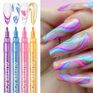 Pincel de Uñas de Doble Punta con Purpurina de Colores, Bolígrafo para Pintar Uñas con Efecto Halo, Pincel para <span class=keywords><strong>Gel</strong></span> - Product Image 6