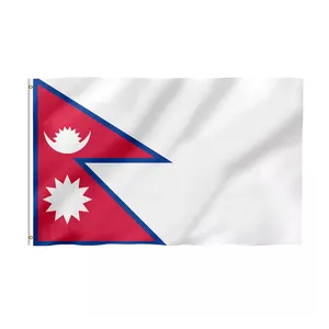 Promotional Product flag 3x5ft banner any design outdoor banderas de escritorio 100%Nylon Custom Nepal national Flag