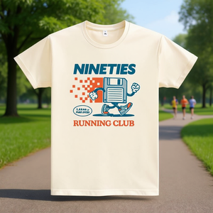 T-shirt Nineties Running Club unisex per adulti, 100% cotone, abbigliamento casual - Product Image 3